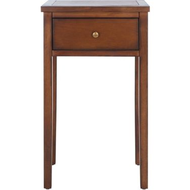 Abel Filbert Brown End Table with Storage Drawer