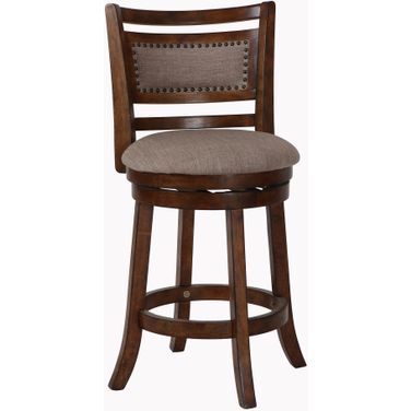 Aberdeen 24 Inch Counter Stool with Fabric Cushions In Brown