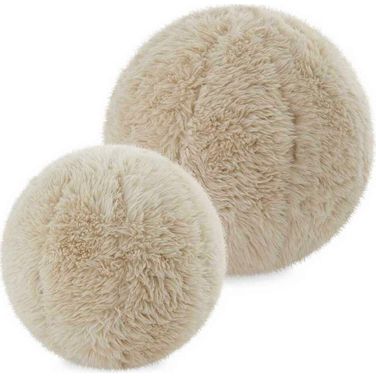Abide Ball Sheepskin Pillows Set of 2 In Brown