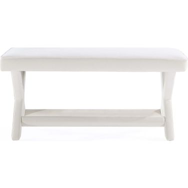 Abigail Double Ottoman Bench In Cream