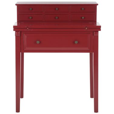 Abigail Egyptian Red 7-Drawer Fold Down Desk