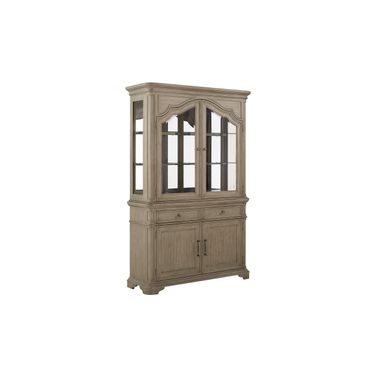 Abington China Hutch Cabinet in Linville Oak