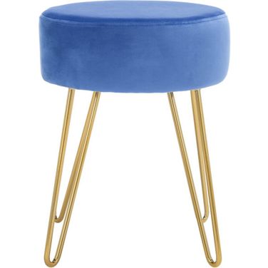 Abrea Round Ottoman in Blue