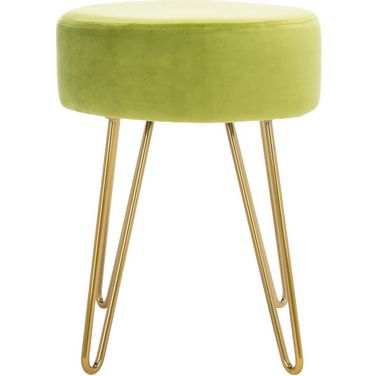 Abrea Round Ottoman in Gold/Green