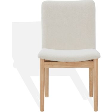 Abriella Boucle Dining Chair In Cream and Natural