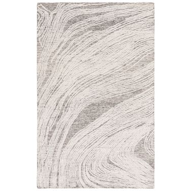 Abstract 10' x 14' Area Rug In Charcoal and Ivory
