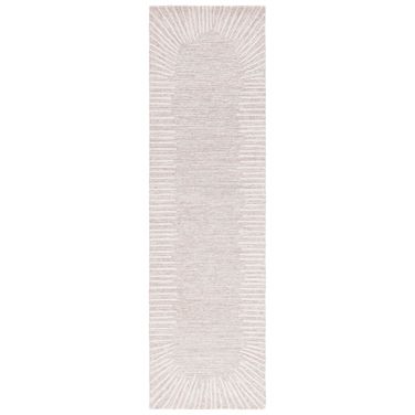 Abstract 2'-3" x 12' Area Rug In Natural and Ivory