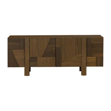 Abstract 4 Door Sideboard In Smokey Chestnut