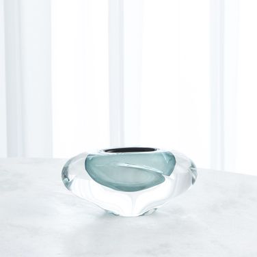 Abstract Bean Small Vase In Azure
