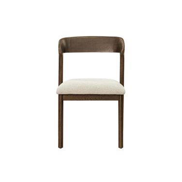 Abstract Dining Chair Set of 2 In Smokey Chestnut and Ivory
