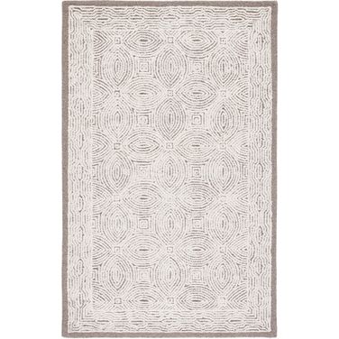 Abstract Hand Tufted Beige and Ivory 4' x 6' Small Rectangle Rugs