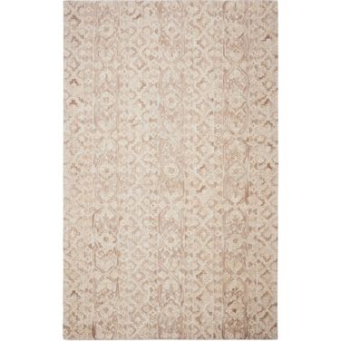 Abstract Hand Tufted Beige and Light Brown 9' x 12' Large Rectangle Rugs