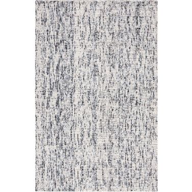 Abstract Hand Tufted Black and Beige 9' x 12' Large Rectangle Rugs