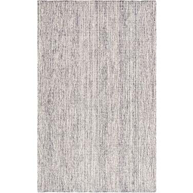 Abstract Hand Tufted Black and Grey 9' x 12' Large Rectangle Rugs