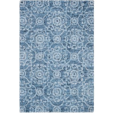 Abstract Hand Tufted Blue 4' x 6' Small Rectangle Rugs