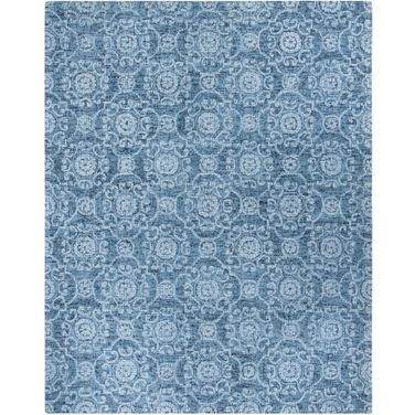 Abstract Hand Tufted Blue 8' x 10' Large Rectangle Rugs