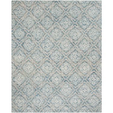 Abstract Hand Tufted Blue and Grey 9' x 12' Large Rectangle Rugs