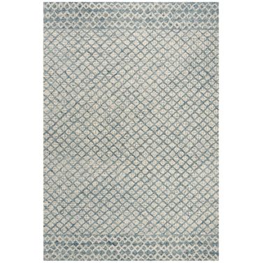 Abstract Hand Tufted Blue and Ivory 11' x 15' Oversized Rugs ABT203A-1115