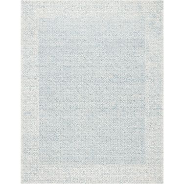 Abstract Hand Tufted Blue and Ivory 9' x 12' Large Rectangle Rugs ABT342N-9
