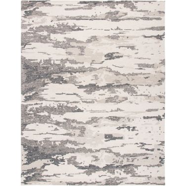 Abstract Hand Tufted Charcoal and Ivory 11' x 15' Oversized Rugs