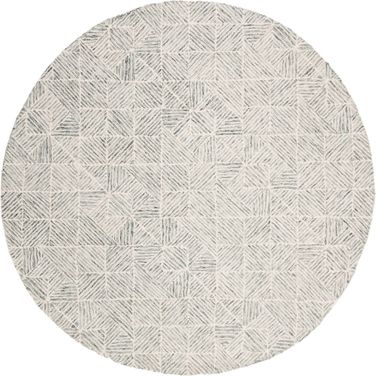 Abstract Hand Tufted Green and Ivory 8' x 8' Round Rugs