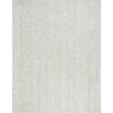 Abstract Hand Tufted Green and Ivory 9' x 12' Large Rectangle Rugs ABT484Y-9