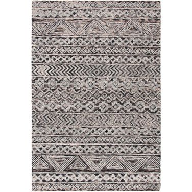 Abstract Hand Tufted Grey and Brown 10' x 14' Large Rectangle Rugs