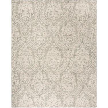 Abstract Hand Tufted Grey and Ivory 10' x 14' Large Rectangle Rugs ABT204A-10
