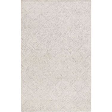 Abstract Hand Tufted Grey and Ivory 8' x 10' Medium Rectangle Rugs ABT427F-8