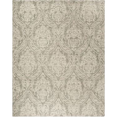 Abstract Hand Tufted Grey and Ivory 9' x 12' Large Rectangle Rugs ABT204A-9