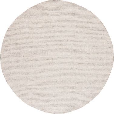 Abstract Hand Tufted Ivory and Beige 10' x 10' Round Rugs