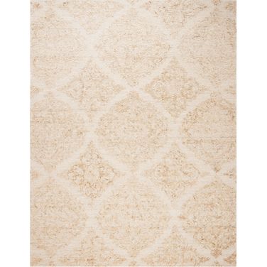 Abstract Hand Tufted Ivory and Beige 11' x 15' Oversized Rugs ABT346B-1115