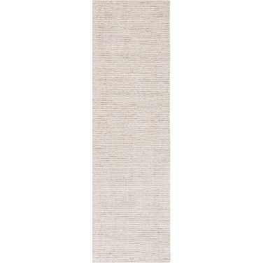Abstract Hand Tufted Ivory and Beige 2'-3" x 10' Runner Rugs