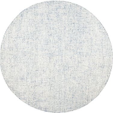 Abstract Hand Tufted Ivory and Blue 10' x 10' Round Rugs