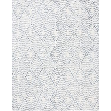 Abstract Hand Tufted Ivory and Charcoal 10' x 14' Large Rectangle Rugs