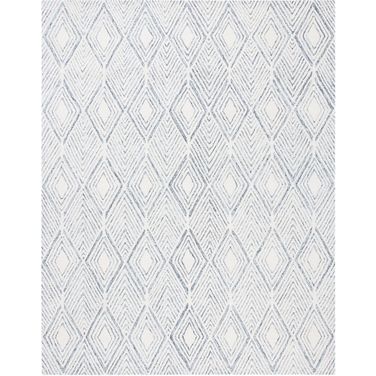 Abstract Hand Tufted Ivory and Charcoal 11' x 15' Oversized Rugs