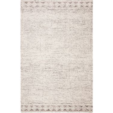 Abstract Hand Tufted Ivory and Grey 11' x 15' Oversized Rugs ABT349F-1115