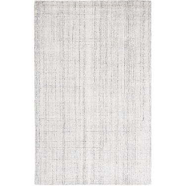 Abstract Hand Tufted Ivory and Grey 9' x 12' Large Rectangle Rugs
