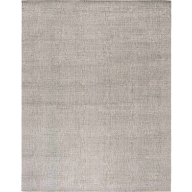 Abstract Hand Tufted Light Grey and Ivory 11' x 15' Oversized Rugs