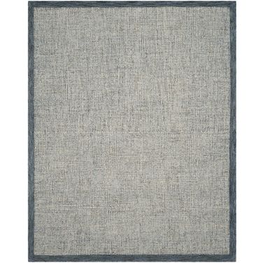 Abstract Hand Tufted Navy and Ivory 10' x 14' Large Rectangle Rugs