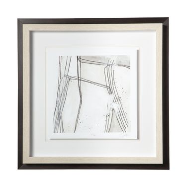 Abstract Logic II Framed Wall Art In Black and Beige
