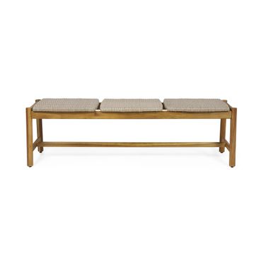 Acacia Wood Bench with 3 Seaters In Teak