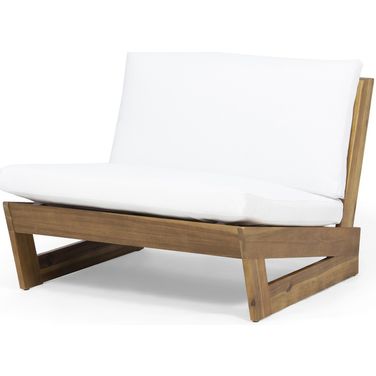 Acacia Wood Club Chair with Solid and Heavy Frame In Teak and White