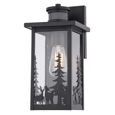 Acadia 12.25 Inch Outdoor Motion Sensor Wall Light In Matte Black