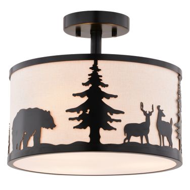 Acadia 13 Inch 3 Light Semi-Flush In Bronze