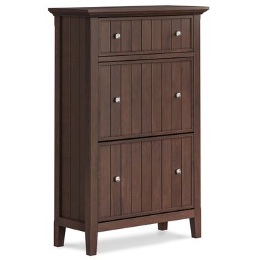 Acadian Entryway Shoe Storage Cabinet In Brunette Brown