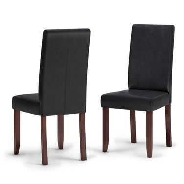 Acadian Parson Dining Chair Set of 2 In Distressed Black