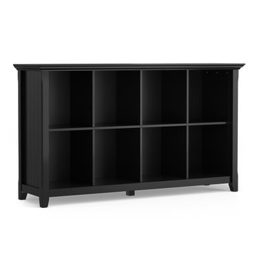 Acadian Solid Wood 8 Cube Storage Sofa Table In Black