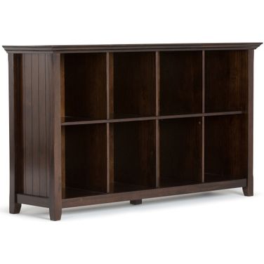 Acadian Solid Wood 8 Cube Storage Sofa Table In Brunette Brown
