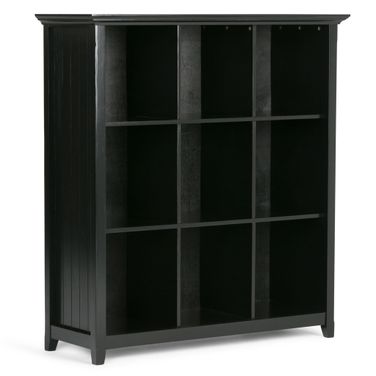 Acadian Solid Wood 9 Cube Bookcase and Storage Unit In Black